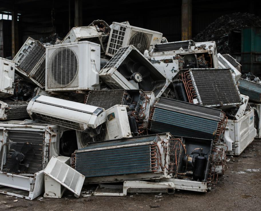 Complete collection of used AC units and components