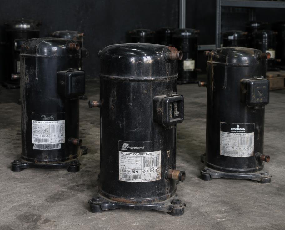Air conditioner compressor removed for scrap